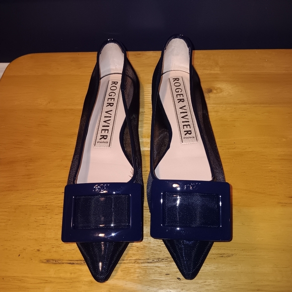 Roger Vivier Shoes - Roger Vivier Blue Mesh Flats Size 36 1/2
